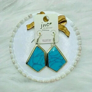 Turquoise Marble Statement Earrings